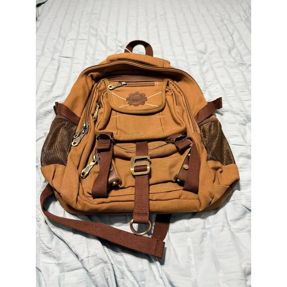KAUKKO Men Canvas Backpack Laptop School Satchel Travel camping Bag Rucksack 316